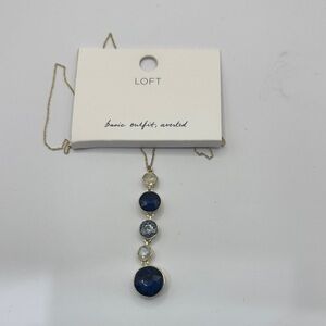 ✨ NWT LOFT Navy & Silver Pendant Necklace ✨